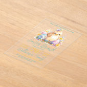 かわいいシックフローラブルーイースターブランチ アクリル招待状 (レイダウン)