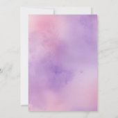 かわいいシック紫のフローラ蝶ガールベビーシャワー 招待状 (裏面)