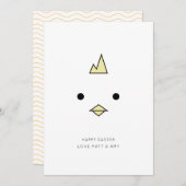 かわいいシック顔イースターカード シーズンカード (正面/裏面)