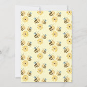 かわいいシック(昆虫)マルハナバチとヒマワリ赤ちゃんシャワー 招待状 (裏面)