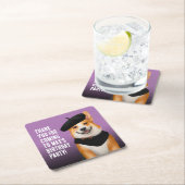 かわいいシックcorgiドッグス誕生日ありがとう スクエアペーパーコースター (インサイチュ)