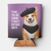 かわいいシックcorgiドッグス誕生日ありがとう 缶クーラー (正面)