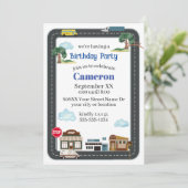 かわいいシティシーン交通路 招待状 (スタンド正面)