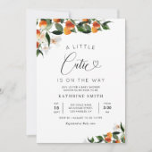 かわいいシトラス フラワーベイビーシャワー 招待状 (正面)