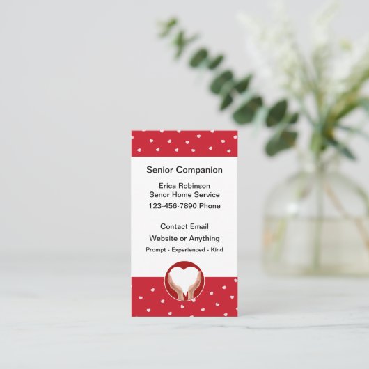 かわいいシニアホームコンパニオンの名刺 名刺 (スタンド正面)