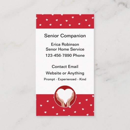 かわいいシニアホームコンパニオンの名刺 名刺 (正面)