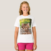 かわいいシベリアのぞき猫 Tシャツ (正面フル)