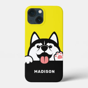かわいいシベリアのハスキー名前をカスタムするの電話ケース iPhone 13 MINIケース