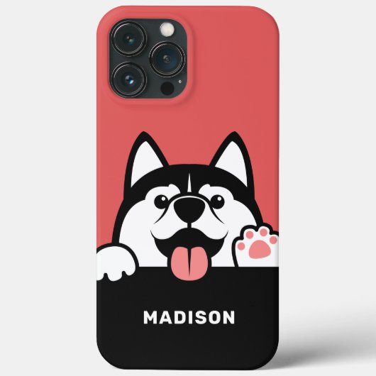 かわいいシベリアのハスキー名前をカスタムするの電話ケース Case-Mate iPhoneケース (裏面)