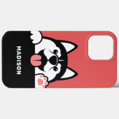 かわいいシベリアのハスキー名前をカスタムするの電話ケース Case-Mate iPhoneケース (裏面 (横))