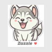 かわいいシベリアのハスキー犬 シール (シート)