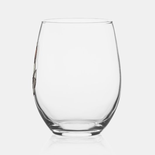 かわいいシベリアのハスキー犬 ステムなしワイングラス (左)