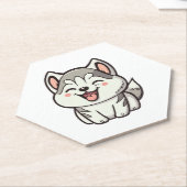 かわいいシベリアのハスキー犬 ペーパーコースター (アングル)