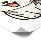 かわいいシベリアのハスキー犬 ポスター (角)