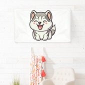 かわいいシベリアのハスキー犬 横断幕 (インサイチュ)