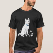 かわいいシベリアのハスキー甘い白い雪の犬Ta Tシャツ (正面)