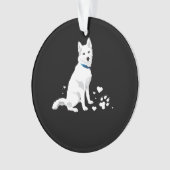 かわいいシベリアのハスキー – 甘い白い雪の犬 オーナメント (正面)