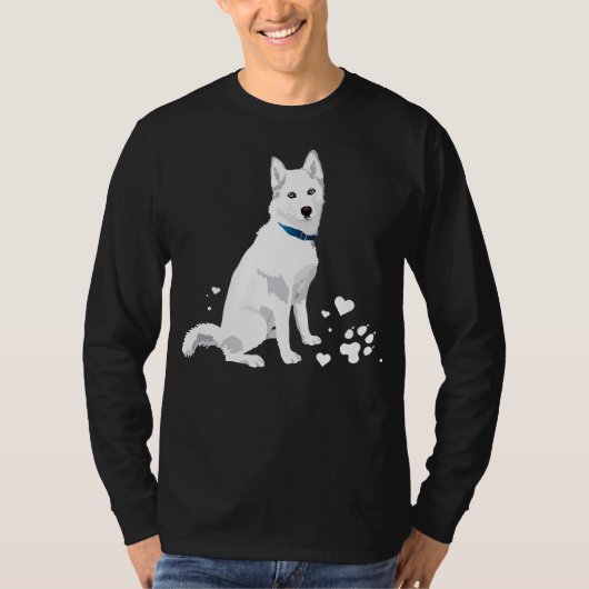 かわいいシベリアのハスキー – 甘い白い雪の犬 Tシャツ (正面)