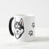 かわいいシベリアンハスキーの子犬 モーフィングマグカップ (正面左)