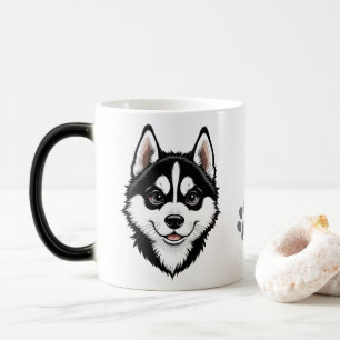 かわいいシベリアンハスキーの子犬 モーフィングマグカップ