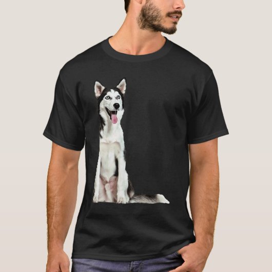 かわいいシベリアンハスキー Tシャツ (正面)