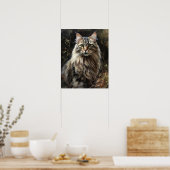 かわいいシベリア猫アートプリントポスター ポスター (キッチン)