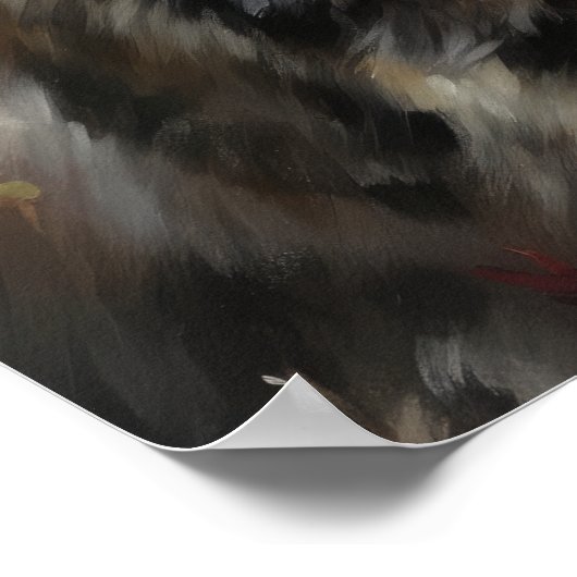 かわいいシベリア猫アートプリントポスター ポスター (角)