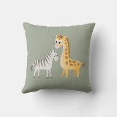 かわいいシマウマおよびキリンのサファリのベビー クッション (裏面)