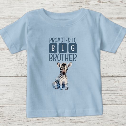 かわいいシマウマのお兄さん ブルー ベビーTシャツ