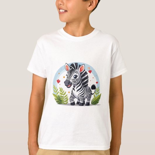 かわいいシマウマのキャラクター Tシャツ (正面)