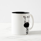 かわいいシマウマのマグの白黒動物のモダン ツートーンマグカップ (正面右)