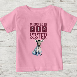 かわいいシマウマの上の妹ピンク ベビーTシャツ