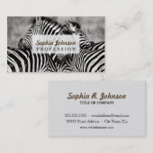 かわいいシマウマの群れの自然のサファリの白黒 名刺 (正面/裏面)