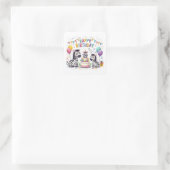 かわいいシマウマの誕生日おめでとう  スクエアシール (バッグ)