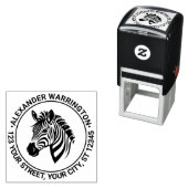 かわいいシマウマの頭の名前リターンアドレス セルフインキングスタンプ (インサイチュ)