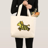 かわいいシマウマ ラージトートバッグ (正面(商品))