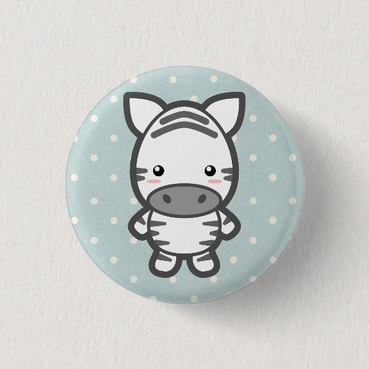 かわいいシマウマ 缶バッジ (正面)