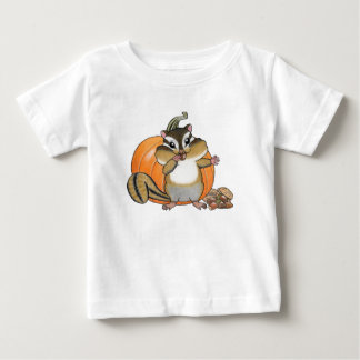 かわいいシマリス かぼちゃ 赤ちゃんTシャツ ベビーTシャツ