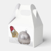 かわいいシマリス クリスマスの銀と雪 フェイバーボックス (正面サイド)