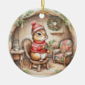 かわいいシマリス メッセージ入り クリスマス オーナメント (正面)