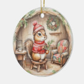 かわいいシマリス メッセージ入り クリスマス オーナメント (左)