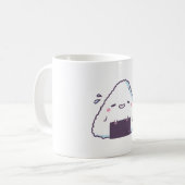 かわいいシャイおにぎり日本のおにぎり コーヒーマグカップ (正面左)