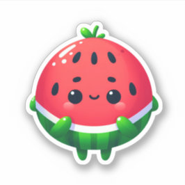かわいいシャイかわいいスイカの果物 シール
