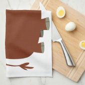 かわいいシャイな漫画のブルキッチンタオル キッチンタオル (四つ折り)