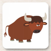 かわいいシャイな漫画のブル・コースター・セット コースター (正面)