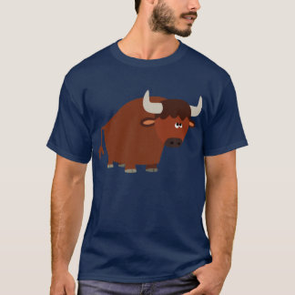 かわいいシャイな漫画のブルTシャツ Tシャツ