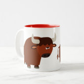 かわいいシャイな漫画ブルマグカップ ツートーンマグカップ (正面左)