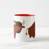 かわいいシャイな漫画ブルマグカップ ツートーンマグカップ (中央)