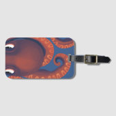 かわいいシャイオレンジの覗きタコ海生活 ラゲッジタグ (正面横)