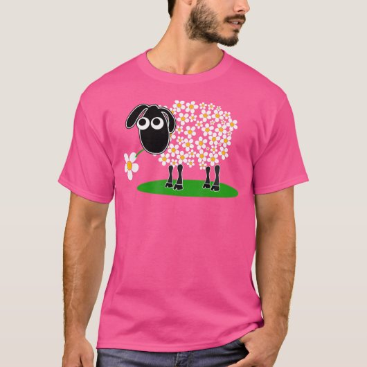かわいいシャイプフラワーランチ羊農家羊 Tシャツ (正面)
